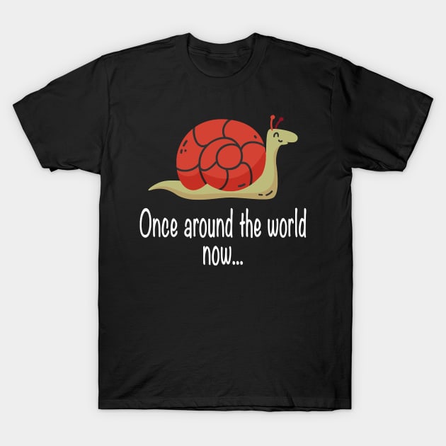 Once Around The World Snail Travel World Tour T-Shirt by Hopkinson